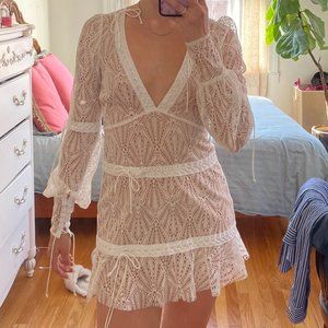 For Love & Lemons Bright Lights Long Sleeve Dress